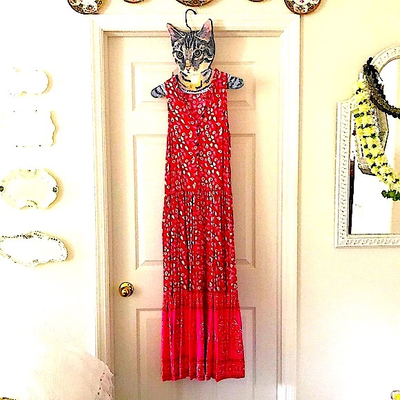 EUC- R Vivimos Summer Sleeveless Floral Print Button Up Bohemian Flowy Maxi - Picture 2 of 14